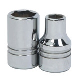 Socket, Standard, Imperial, Square Drive, 1/2 in Drive, Shallow Length Socket, 6 -Point, Polished Chrome