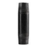 Pipe Nipple, 1/2 in, NPS End, SCH 40, 214 psi, 400 deg F, Welded, Steel, Black, 300-12