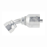 PARKER 43 Series Hydraulic Hose Elbow,Crimp Style,Female Seal-Lok Swivel x Hose End,45 deg,70 deg F,Steel,Domestic