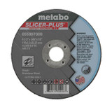 METABO Slicer Plus Cut-Off Wheel, Long Life,  Straight, 0.045 in Thk Wheel, 7/8 in Center Hole, 60 Grit, Medium, Resin Bond, 4-1/2 to 6 in, 65599