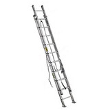 Extension Ladder, 300 lb, Aluminium, 18-1/16 in Wd Outside Shoe Base, Full Length Interlocking Side Rail
