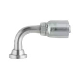 PARKER Hydraulic Elbow, 78 Series, Crimp Style, SAE Code 61 Flange Head x Hose End, 90 deg, Steel, Domestic