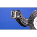 PFERD Wheel Brush, Medium Face, 2 in Arbor Hole, Crimped Filament/Wire, Carbon Steel Fill, Unthreaded Arbor