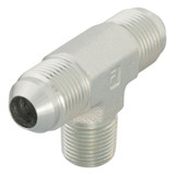 PARKER Hydraulic Tee, High Pressure, 37 deg Male JIC Flare x 37 deg Male JIC Flare x MNPT/NPTF End, 6000 psi