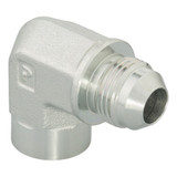 PARKER Hydraulic Elbow, High Pressure, 37 deg Male JIC Flare x FNPT/NPTF End, 90 deg, Steel, ToughShield Plus