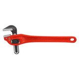 Offset Pipe Wrench, Heavy Duty, Hook Jaw, Alloy Steel Jaw, I-Beam, Cast Iron Handle, Red Handle