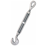 Turnbuckle, Hook and Eye, Hook and Eye End/End, Steel, Hot Dipped Galvanized
