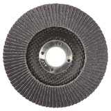WEILER Wolverine Flap Disc, 4-1/2 in Dia Disc, 7/8 in Center Hole, Zirconia Alumina Abrasive, Type 29 Angled Disc, Blue