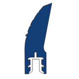 Replacement Blade, Conveyor Belt Cleaner, Polymer, Blue, 7-1/4 in Lg, -20 to 180 deg F