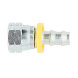 PARKER 82 Series Hydraulic Hose Fitting,Push On Field Attachable, Straight,45 deg Female SAE Swivel End,300 psi,Brass