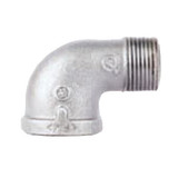 Street Elbow, 90 deg Elbow, NPS End, Class 150, 150 psi, Hot Dipped Galvanized, Malleable Iron, Black Oxide