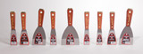 Putty Knife, Spackling, Solid Blade, Flexible Blade, Steel Blade, Wood Handle, Lacquered, Black