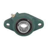 DODGE TYPE SC 2 BOLT FLANGE Ball Bearing Unit, 3.89 in Lg Bolt Center-to-Center, 2-Bolt Flange Mount, 4.88 in Lg, 1.37 in Dp, Steel