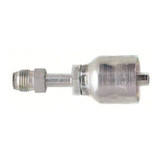PARKER 43 Series Hydraulic Hose Fitting,Crimp Style, Straight,45 deg Male Inverted SAE Swivel End,70 deg F,Steel