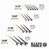 Spud Wrench, Black Oxide Coated, Black, Extra Duty,  Erection, 1 in Thk Jaw, 60 deg Head, Tapered, 7/8 to 1 in