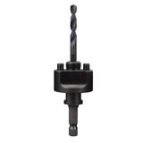Hole Saw Arbor, Large Thread,  Quick Change, Hex Shank, 3/8 in Shank, Hex Shank, Hardened Steel Cut Edge