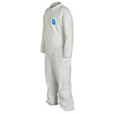 Disposable Coverall, Comfort Fit, White, Tyvek®, Serged Seam, Front Zipper Closure, Flame Resist