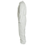 Disposable Coverall, Comfort Fit, White, Tyvek®, Serged Seam, Front Zipper Closure, Flame Resist