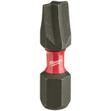 MILWAUKEE SHOCKWAVE Screwdriver Bit, Insert, Philips Point, 1 in Lg, Hex Shank, 1/4 in Shank, Alloy Steel, Black Phosphate