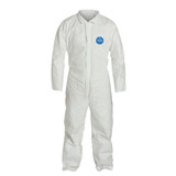 Disposable Coverall, Comfort Fit, White, Tyvek®, Serged Seam, Front Zipper Closure