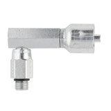 PARKER 43 Series Hydraulic Hose Elbow,Crimp Style,Male SAE Swivel x Hose End,90 deg,70 deg F,Steel,Domestic