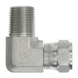 Hydraulic Elbow, MNPT x 37 deg Female JIC Flare End, 90 deg, Forged Steel, Tri-Chrome, Import