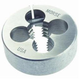 DORMER Round Split Die, Right Hand Thread, Carbon Steel, Bright, Adjustable, Imperial