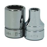 Socket, Standard, Metric, Square Drive, 3/8 in Drive, Shallow Length Socket, 12 -Point, Alloy Steel