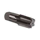 RIDGE Pipe Tap, Straight Flute, Imperial, Tapered Chamfer, Right Hand Cut, High Carbon Steel, Oxide Coated, 7/16 to 2-13/64 in