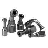 PARKER Hydraulic Elbow, 78 Series, Crimp Style, Hose x SAE Code 61 Flange End, 45 deg, 5000 psi, Steel, Domestic