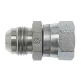 Hydraulic Adapter, Straight, 37 deg Male JIC Flare x Female BSPP Swivel End, 5100 psi, Steel
