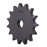 Roller Chain Sprocket, Type A,  Single Strand, #50 Chain, 0.343 in Lg Thru Bore, Steel, Protective Coating