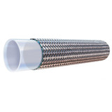 Hose, Natural, -100 to 450 deg F, Polytetrafluoroethylene,  Stainless Steel Braid, Silver