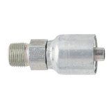 PARKER 43 Series Hydraulic Hose Fitting,Crimp Style, Straight,MNPTF Rigid End,70 deg F,Steel,Chromium 6 Free Plated