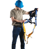 Harness, Alloy Steel Hardware, Blue, 400 lb, Tongue Leg Strap Buckle, Quick-Connect Chest Strap Buckle