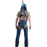 Harness, Alloy Steel Hardware, Blue, 400 lb, Tongue Leg Strap Buckle, Quick-Connect Chest Strap Buckle