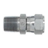 Hydraulic Adapter, Straight, 37 deg Female SAE JIC Swivel x MNPTF End, Steel, Tri-Chrome, Import