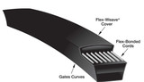 GATES V-Belt, C Section, Heavy Duty,  Wrapped,  Banded, C Section, 7/8 in Wd Top, 17/32 in Thk, 1 -Rib, 1 -Band