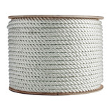 Twisted Rope, 600 ft Lg, White, Nylon, Wood Reel