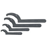 Spanner Wrench, Plain Grip, Black, Adjustable Face, Oxide Coated, 2 to 4-3/4 in