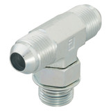 PARKER Hydraulic Tee, High Pressure, 37 deg Male JIC Flare x 37 deg Male JIC Flare x Male SAE-ORB End, Steel, 3/4 x 3/4 x 1-1/16-12 in, s5ox