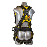 Harness, Black, Construction, 130 to 420 lb, Quick-Connect Leg Strap Buckle, Polyester Strap