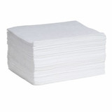 Absorbent Pad, Medium weight, 19 in Lg, 15 in Wd, Polypropylene, White