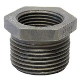 Bushing, Hex Head, Bushing, NPS End, SCH 160, Class 3000, Forged, Carbon Steel, Black