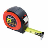 Measuring Tape, Imperial, 25 ft Lg Blade, 1-3/16 in Wd Blade, Steel Blade, Black/Red Marking, 10 ft Standout, Automatic Rewind, Button, 4-Rivet, Closed Case