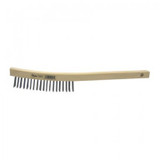 Scratch Brush, Hardwood Block, 1 in wd Block, 1 in Lg Trim, 1 in Trim, 3 Row, Curved, Wood Handle, 13-1/2 in Lg