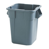 RUBBERMAID Utility Container, Trash, 40 gal, 23.5 in Dia, 23.5 in Lg, 23.5 in Wd, 28.8 in Ht, Square Shape, Plastic, Gray Color, Open Top, 3536