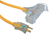 Extension Cord, SJTW, 125 VAC, 15 A, 12 AWG Cord, 25 ft Lg Cord, 3 Conductor, 12 AWG Conductor, Copper Conductor, 0.595 in od, Polyvinyl Chloride Insulation, Tritap
