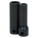 Deep Impact Socket, 1 Impact Rated, Metric, Square Drive, 3/8 in Drive, Deep Impact Socket, 14 mm Socket, 2-3/8 in Lg, 13/32 in Dp Open, Spring Loaded Button