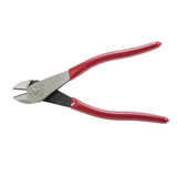 Diagonal Cutting Plier, High Leverage, 7.98 in Lg, Dipped Grip, 4.73 in Lg Handle, Plastic Handle, Black Oxide,  Polished Chrome, Red , 1.019 in, Oval Jaw